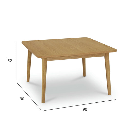 Furnhouse salontafel Nyborg - Natuurlijk eikenhout - 90x90x52