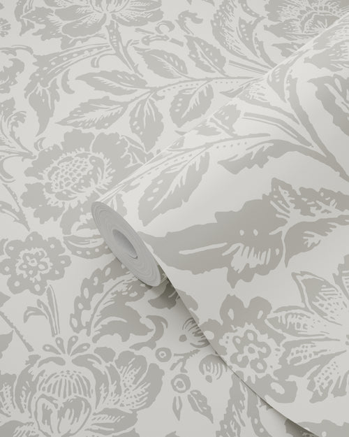 ESTAhome behang vintage bloemen grijs en wit - 50 x 900 cm - 132112