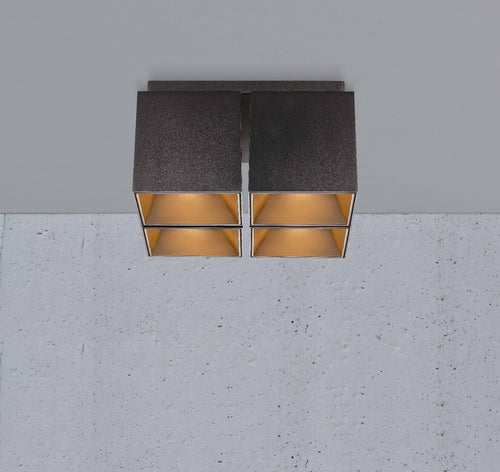 Nordlux Ethan Plafondlamp - 4-lichts GU10 - Mat zwart RAL9005 - vtwonen shop