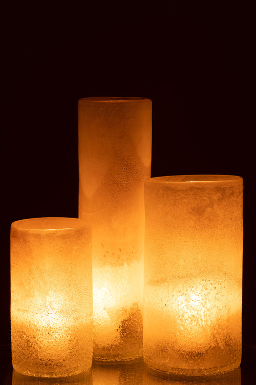 J-Line vaas Cilinder - glas - beige - large - 41 cm hoog - vtwonen shop