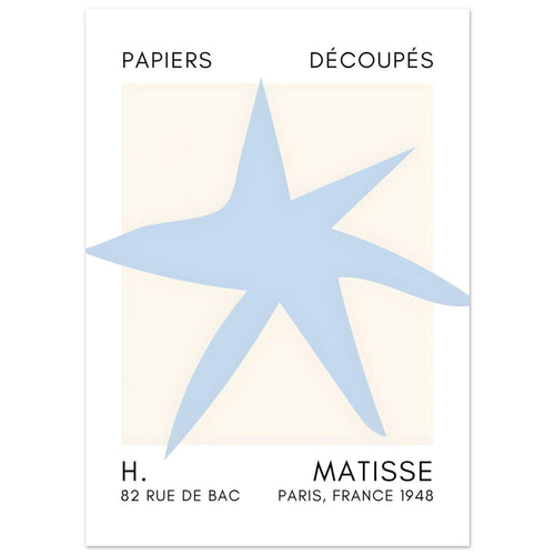 Artfulprints  Matisse – Star of the sea light blue   poster 50x70 cm - vtwonen shop