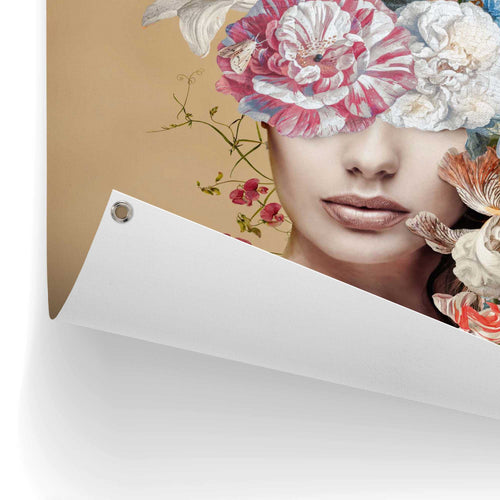 Reinders tuinposter Vrouw met bloemen - 80x60cm