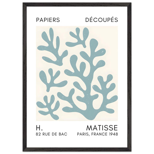 Artfulprints Poster met Lijst Matisse – Coral shadows turquoise   - 50x70 cm - Turquoise
