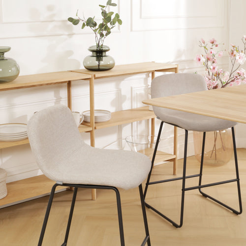 Nolon Nino-Mats Barkruk Beige - Zwart Onderstel - 75 cm