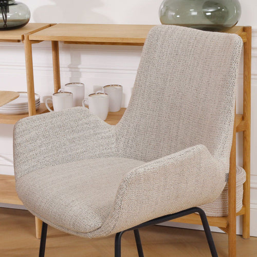 Nolon Nino-Eef Barkruk Beige Gemêleerd - met Armleuning - Zwart - 75 cm - vtwonen shop