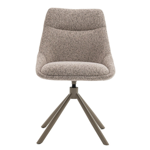 DÉJA Living Eetkamerstoel Malou - Taupe/Taupe - Draaibaar - Set van 2 - vtwonen shop