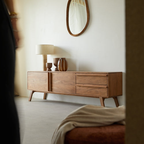 Tikamoon Acaciahouten TV-meubel 180 cm - Donkerbruin