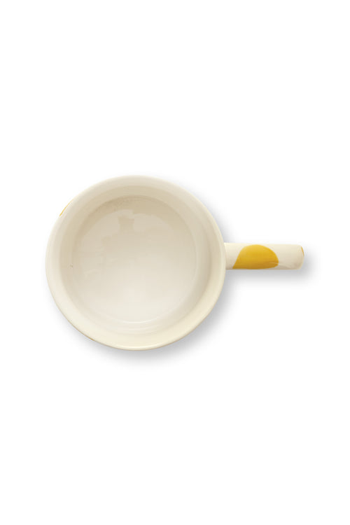 vtwonen - Mokken - Stippen - Geel - Keramiek - 350ml - Set van 4