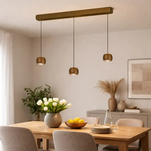 Freelight hanglamp Cosmo - 3 lichts - 90  x 180   cm - brons goud