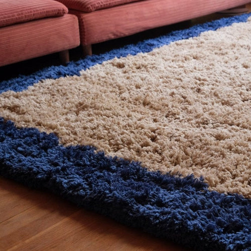 Interieur05 vloerkleed Pilo - hoogpolig - beige/blauw - 160 x 230 cm