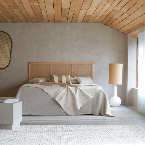 Tikamoon Hoofdbord van gevlochten rotan 160 cm - Naturel - vtwonen shop