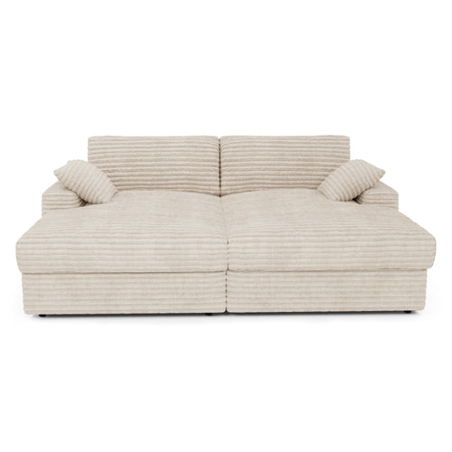 Premium Interiors - Sofa PLUM - xxl ribfluweel crème 260cm