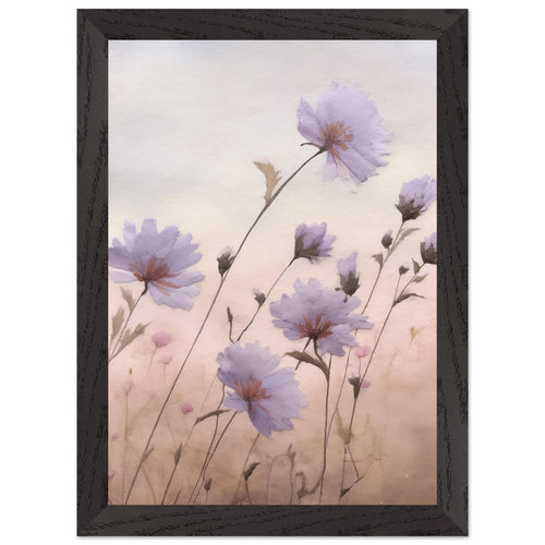 Artfulprints Poster met Lijst Flower aquarel 2   - A4 21x29.7 cm - Roze