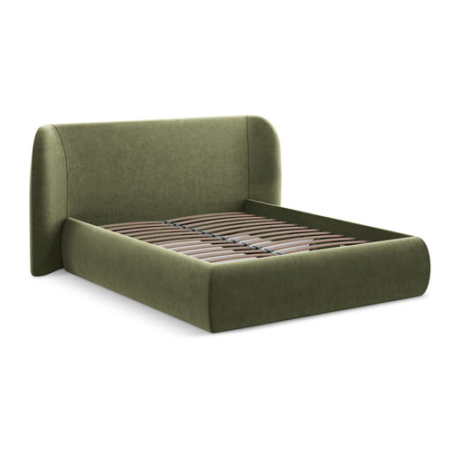 LaMiaSofa Bed met opbergruimte Trieste - velours - olijf - 230x215x110