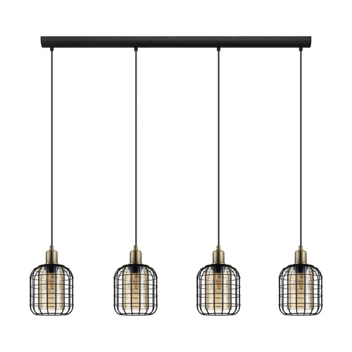 EGLO hanglamp Chisle - e27 - 130 cm - glas - zwart/amber - vtwonen shop