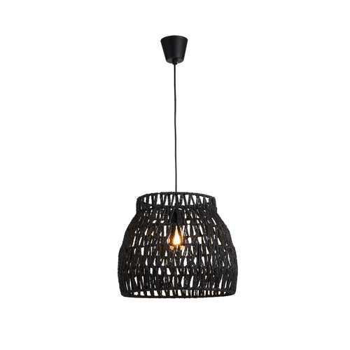 Lighto | Hanglamp Rotan Zwart Ø35 cm | Vela - vtwonen shop