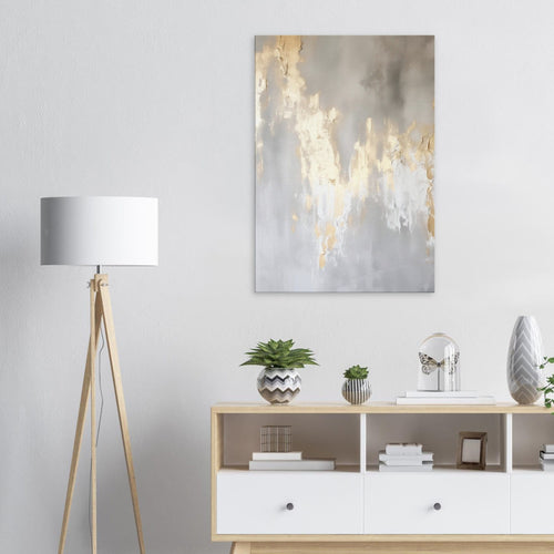 Artfulprints Canvas Abstract – Golden touch canvas - 40x60 cm - Grijs
