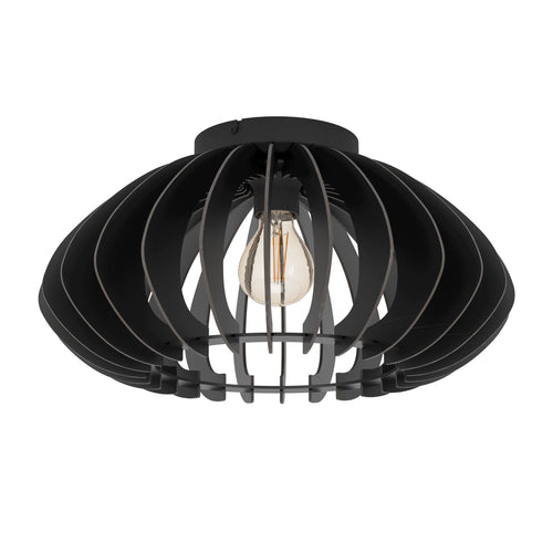 EGLO plafondlamp Cossano 3 - e27 - ø45 cm - hout - zwart - vtwonen shop