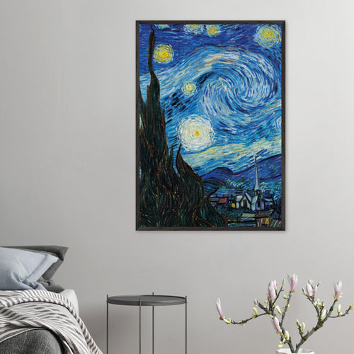 Artfulprints Poster Vincent van Gogh - Starry night   - 50x70 cm - Blauw