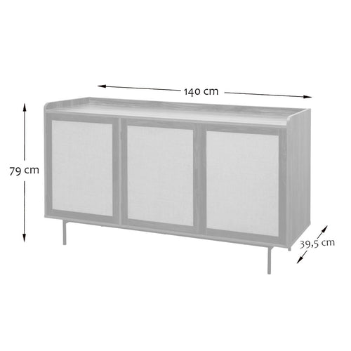 Calicosy - JETSON Dressoir - Donker hout - 39,5x140x79 cm