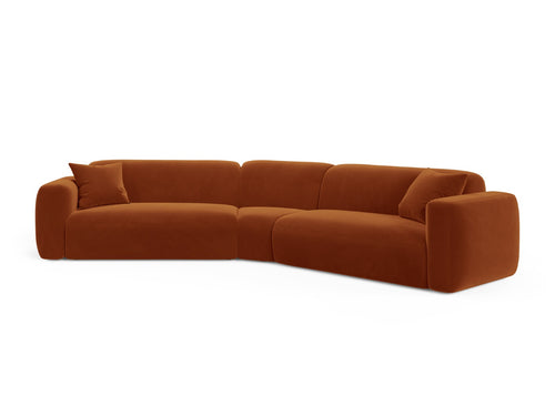 Cosmopolitan Design Symmetrische modulaire hoekbank Strino 3-zits, flueel terracotta - 210x344x78cm