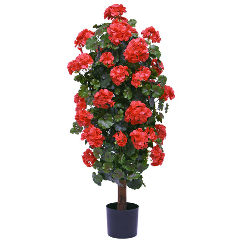 Maxifleur Geranium kolom kunstplant 120cm UV rood