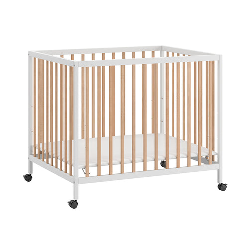 Petite Amélie Baby box Nois – 95x75 cm – Wit & naturel – 4 wielen met rem – In 3 hoogtes verstelbaar - vtwonen shop