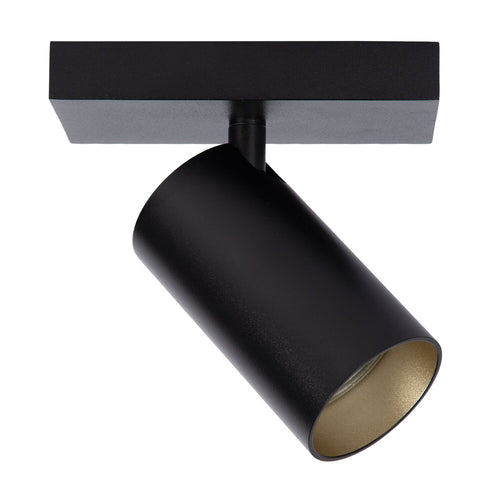 Atmooz plafondlamp Era 1 - zwart - goud binnenin - 15 x 10 x H 12 cm - GU10
