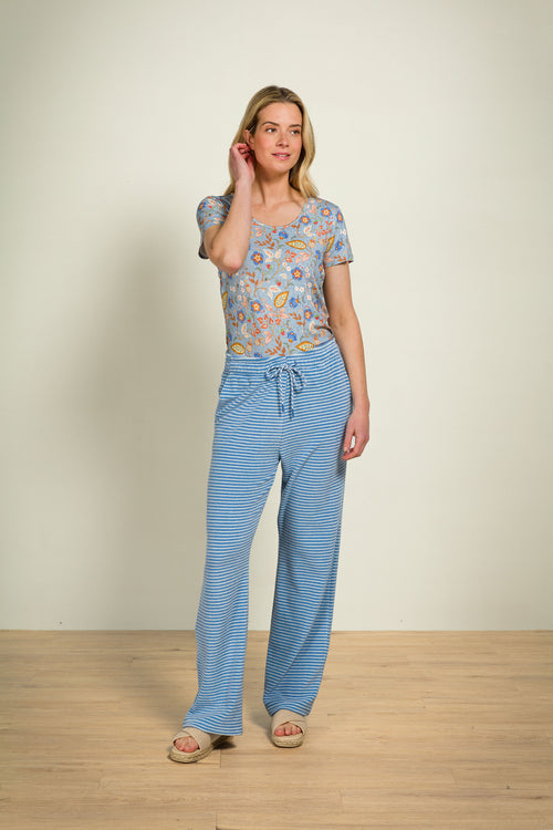 Pip Studio - Britta Pyjamabroek - Dames - Little Sumo Stripe - Blauw - XL