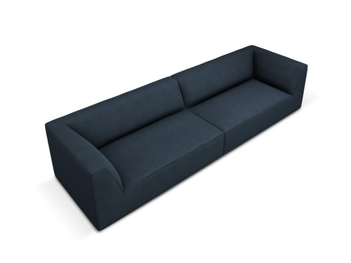 Micadoni Bank Ruby 4-zits, structurele stof, marineblauw - 93x302x69cm