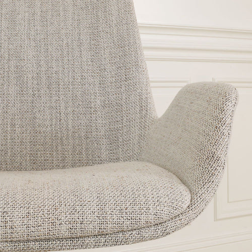 Nolon Nola-Eef Eetkamerstoel Beige Gemêleerd - Draaibaar Wit Onderstel - vtwonen shop