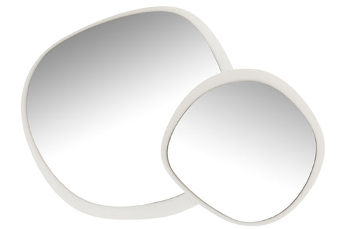 J-Line spiegel - metaal/glas - wit - large - Ø 86.5 cm