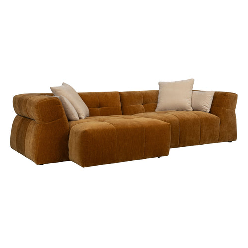 Dutchbone Hodge Bank met Chaise Longue Links Okergeel