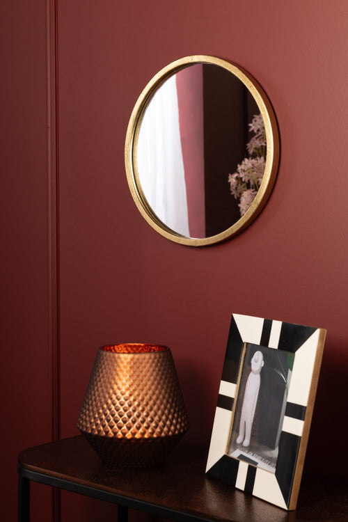 J-Line spiegel Mona Rond - ijzer/glas - goud - extra small - Ø 30 cm - vtwonen shop