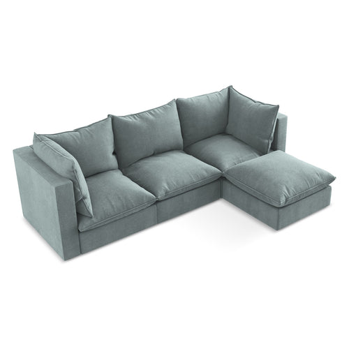 LaMiaSofa hoekbank rechts Ravenna - textuurstof - jeans - 255x165x77