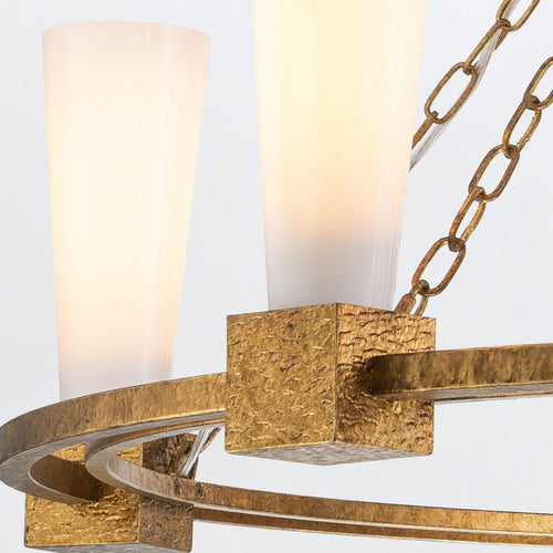 Zylindrische Pendelleuchte, modernes Antik-Gold, 5 x E27