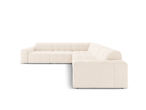 Cosmopolitan Design Symmetrische hoekbank CHICAGO 4-zits, chenille lichtbeige - 285x285x78cm