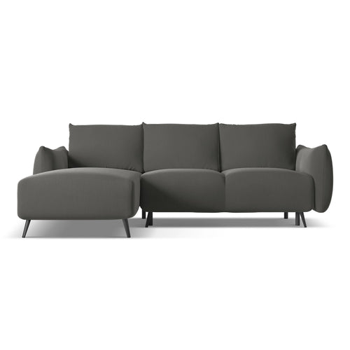 LaMiaSofa hoekbank links Genova - velours - staal - 242x162x86