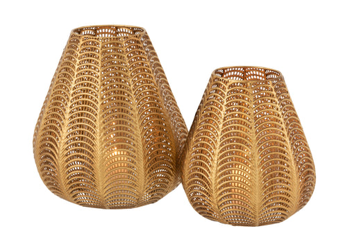 J-Line windlicht Gala - ijzer - goud - large