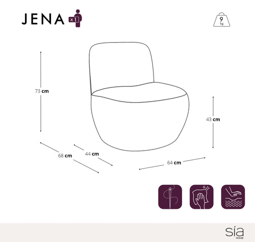 Sia Home -  JENA - Krul - Mosterd - 64cm - vtwonen shop