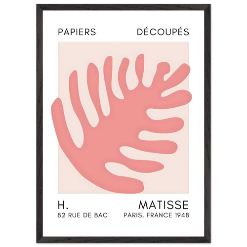 Artfulprints Poster met Lijst Matisse – Coral bloom taupe   - 50x70 cm - Taupe