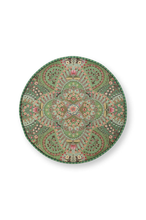 Pip Studio Poef Rosa Rani Groen Fluweel 40 x 40 x 45 cm