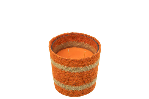 J-Line geurkaars Mand - Vanilla Escape - oranje - small - 45U