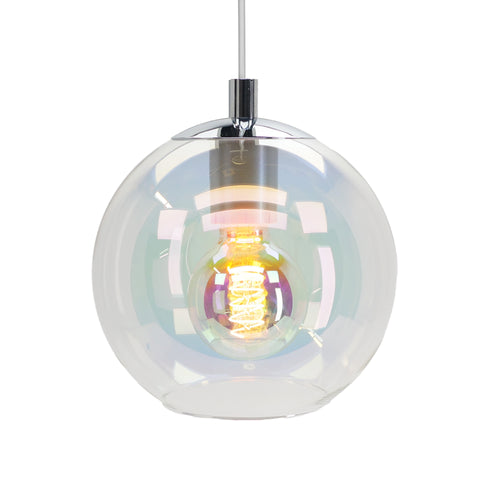 EGLO hanglamp Ariscani 2 - e27 - ø 20 cm - gekleurd glas - chroom