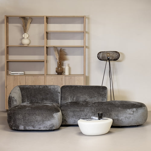 Giga Meubel Chaise Longue Bank Marseille - 2,5-Zits - Mokka