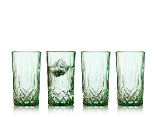 Lyngby Longdrinkglazen Sorrento (Groen - 380ml) - set van 4 stuks - vtwonen shop