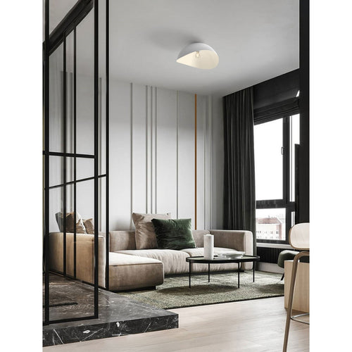 Nova Luce OPSI Plafondlamp met komvormige armatuur van 50 cm, halfverzonken, zandwit, E27 fitting, 1x12W