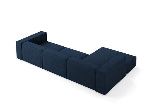 Cosmopolitan Design linker hoekbank Arendal 4-zits, chenille met ribbeleffect, koningsblauw - 166x284x70cm