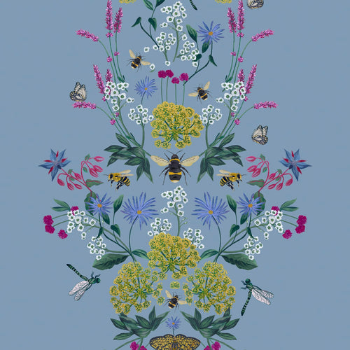 Joules Vliesbehang - Perfect Pollinators Haze - Blauw - 10mx52cm - vtwonen shop
