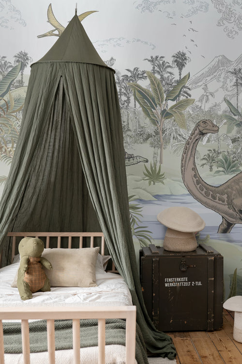 Sanders & Sanders fotobehang dinosaurussen groen - 350 x 279 cm - 950038 - vtwonen shop